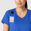 Boundless Women's 2-Pocket V-Neck Scrub Top Royal front detail