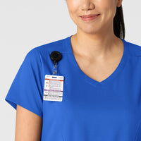 Boundless Women's 2-Pocket V-Neck Scrub Top Royal front detail