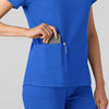 Boundless Women's 2-Pocket V-Neck Scrub Top Royal side detail 2