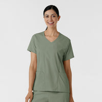 Boundless Women's 2-Pocket V-Neck Scrub Top Sage