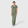 Boundless Women's 2-Pocket V-Neck Scrub Top Sage full scrub set