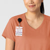 Boundless Women's 2-Pocket V-Neck Scrub Top Terracotta front detail
