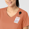 Boundless Women's 2-Pocket V-Neck Scrub Top Terracotta side detail 1