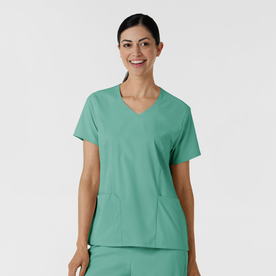 Boundless Women's 2-Pocket V-Neck Scrub Top Turquoise