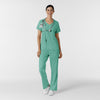 Boundless Women's 2-Pocket V-Neck Scrub Top Turquoise full scrub set