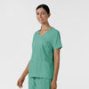 Boundless Women's 2-Pocket V-Neck Scrub Top Turquoise side view