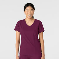 Boundless Women's 2-Pocket V-Neck Scrub Top - Wine