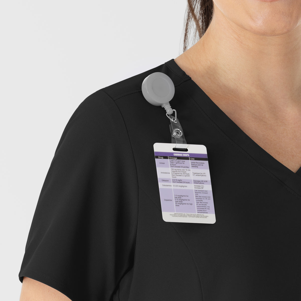 RENEW Women's V-Neck Scrub Top Black back detail