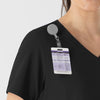 RENEW Women's V-Neck Scrub Top Black back detail