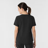 RENEW Women's V-Neck Scrub Top Black back view