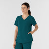 RENEW Women's V-Neck Scrub Top Caribbean side view