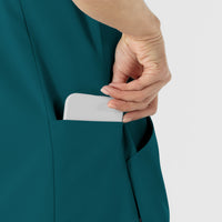 RENEW Women's V-Neck Scrub Top Caribbean side detail 1