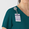 RENEW Women's V-Neck Scrub Top Caribbean back detail