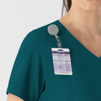 RENEW Women's V-Neck Scrub Top Caribbean back detail