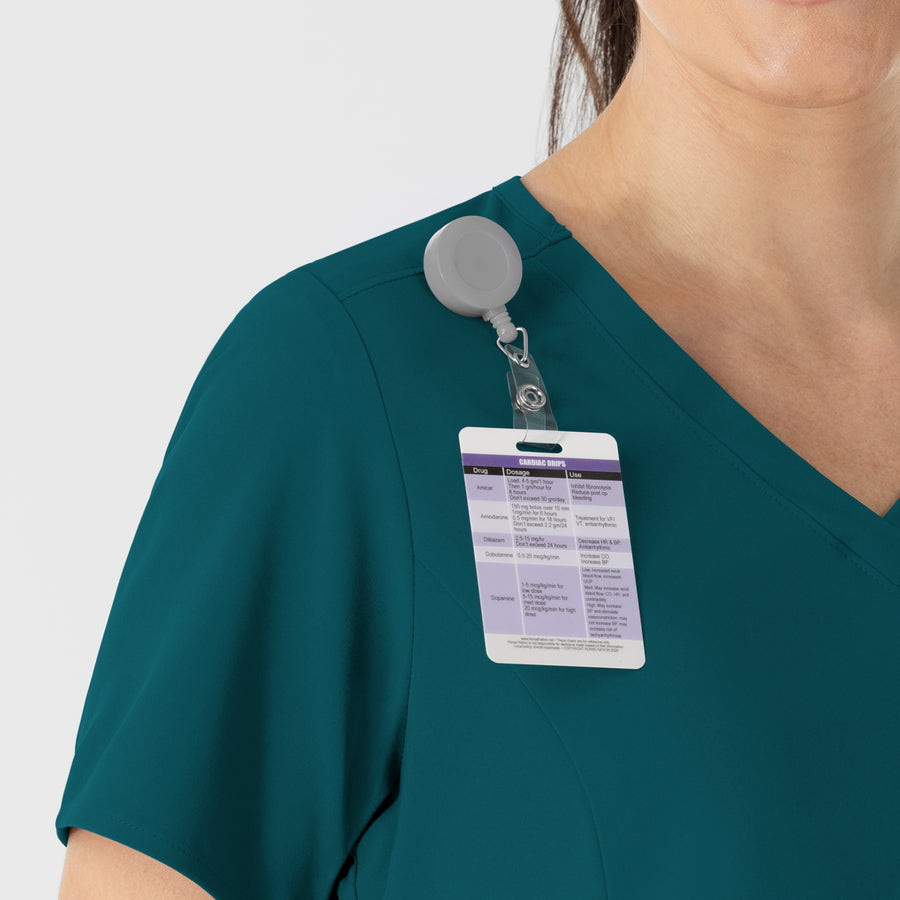 RENEW Women's V-Neck Scrub Top Caribbean back detail