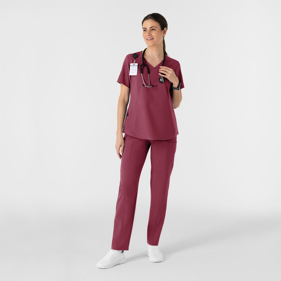RENEW Women's V-Neck Scrub Top Carnation full scrub set
