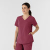 RENEW Women's V-Neck Scrub Top Carnation side view