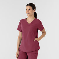RENEW Women's V-Neck Scrub Top Carnation side view