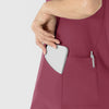 RENEW Women's V-Neck Scrub Top Carnation front detail