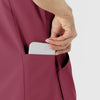 RENEW Women's V-Neck Scrub Top Carnation side detail 1