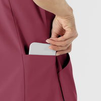 RENEW Women's V-Neck Scrub Top Carnation side detail 1