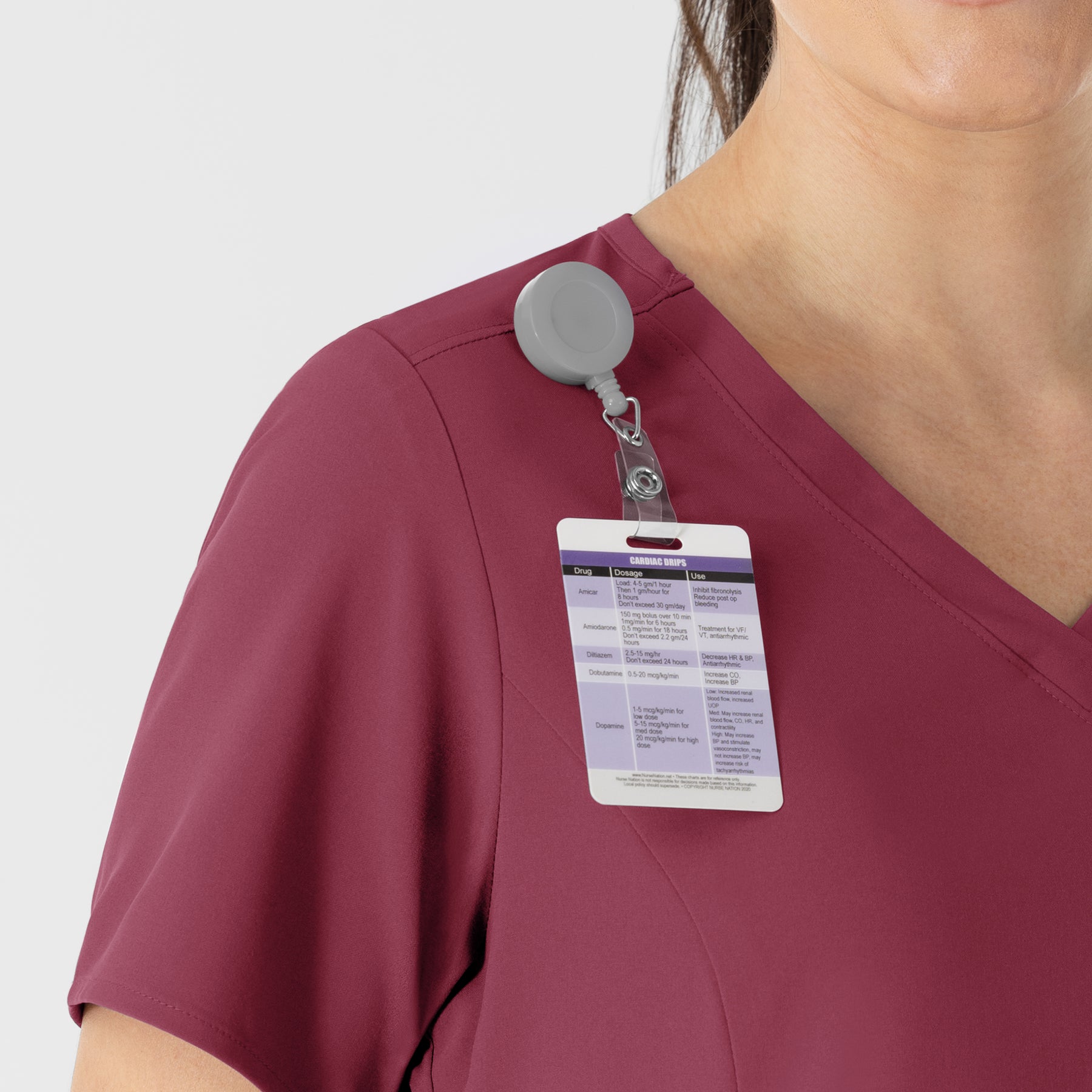RENEW Women's V-Neck Scrub Top Carnation back detail