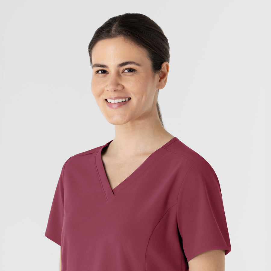 RENEW Women's V-Neck Scrub Top - Carnation
