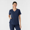 RENEW Women's V-Neck Scrub Top Navy