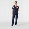 RENEW Women's V-Neck Scrub Top Navy full scrub set