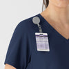 RENEW Women's V-Neck Scrub Top Navy back detail