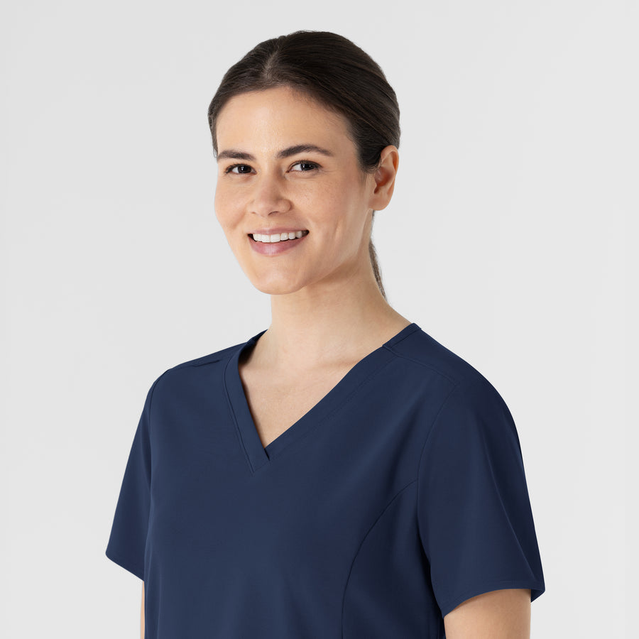 RENEW Women's V-Neck Scrub Top - Navy