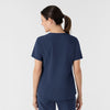 RENEW Women's V-Neck Scrub Top Navy back view