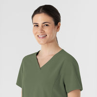 RENEW Women's V-Neck Scrub Top - Olive