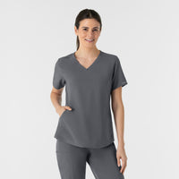 RENEW Women's V-Neck Scrub Top Pewter