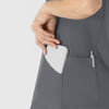 RENEW Women's V-Neck Scrub Top Pewter front detail