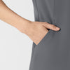 RENEW Women's V-Neck Scrub Top Pewter hemline detail