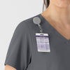 RENEW Women's V-Neck Scrub Top Pewter back detail