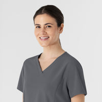 RENEW Women's V-Neck Scrub Top - Pewter