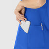 RENEW Women's V-Neck Scrub Top Royal front detail