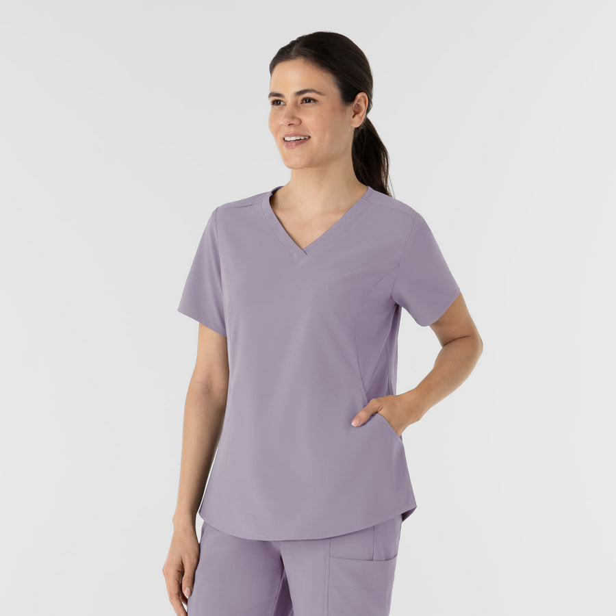 RENEW Women's V-Neck Scrub Top Wisteria side view
