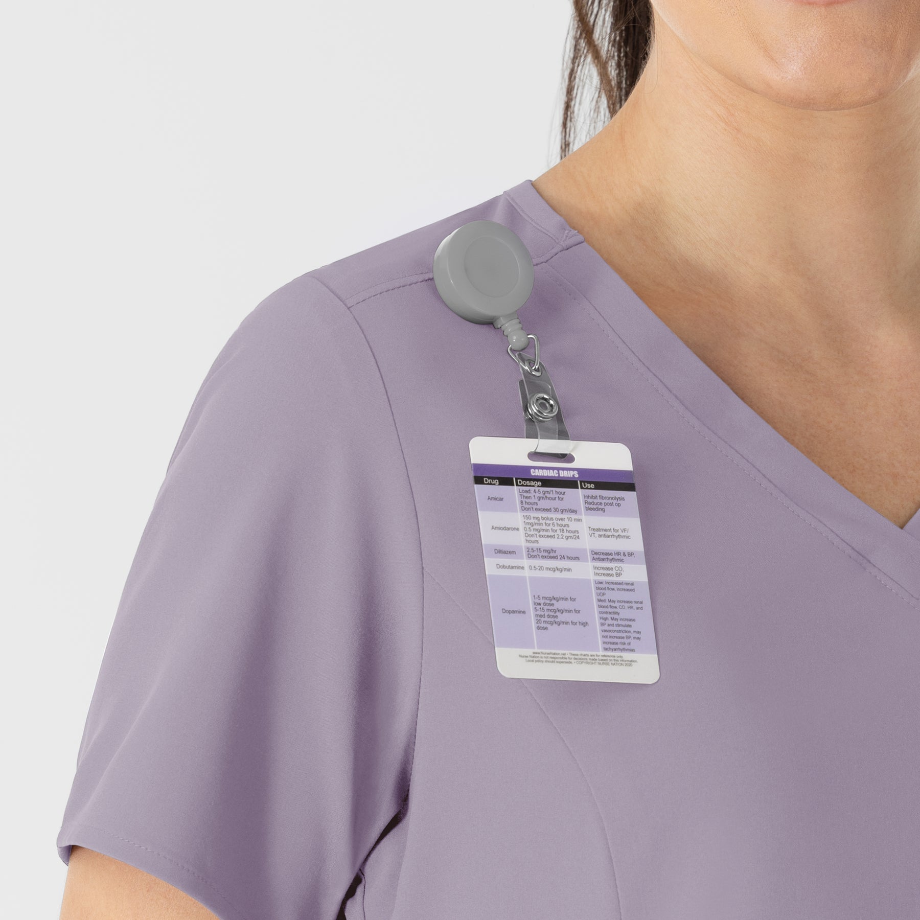 RENEW Women's V-Neck Scrub Top Wisteria back detail