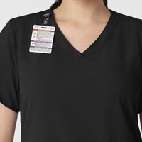 W123 Women's Classic V-Neck Scrub Top - Black