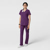 W123 Women's Classic V-Neck Scrub Top - Eggplant