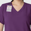 W123 Women's Classic V-Neck Scrub Top - Eggplant