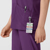 W123 Women's Classic V-Neck Scrub Top - Eggplant