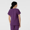 W123 Women's Classic V-Neck Scrub Top - Eggplant