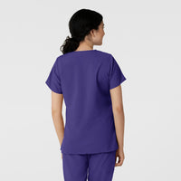 W123 Women's Classic V-Neck Scrub Top - Grape