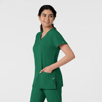 W123 Women's Classic V-Neck Scrub Top - Hunter