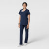 W123 Women's Classic V-Neck Scrub Top - Navy