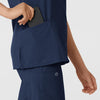 W123 Women's Classic V-Neck Scrub Top - Navy